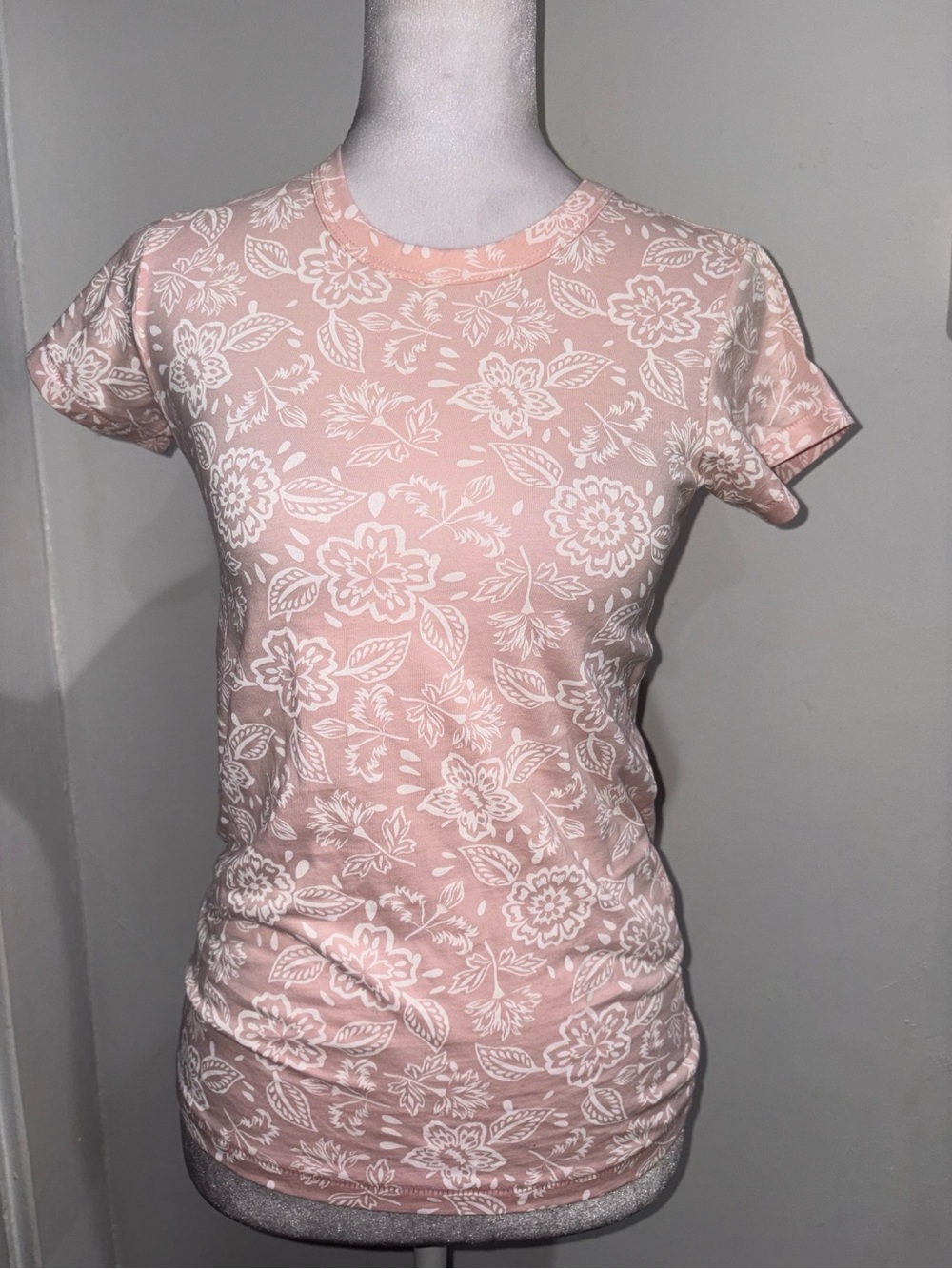 rag & bone Pale Pink Floral Short Sleeve Tee